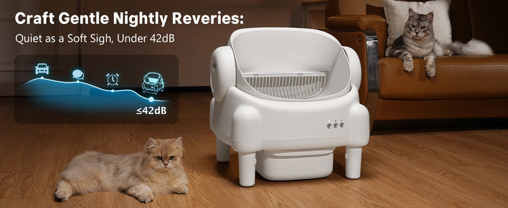 Self Cleaning Cat Litter Box, Automatic Kitty Litter Boxes For Multiple Cats, Built In Ambient Light, Double Odor Removal Safety Protection With App Control, Contain 1 Rolls Liners Bags And 1 Brush, Ideal For Helloween And Chritsmas Gift
