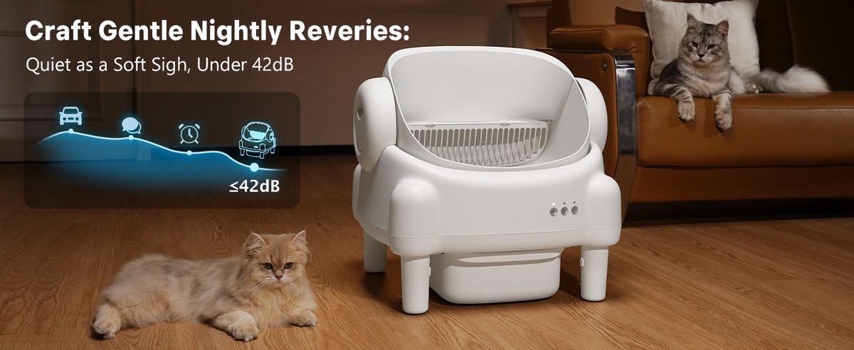 Self Cleaning Cat Litter Box, Automatic Kitty Litter Boxes For Multiple Cats, Built In Ambient Light, Double Odor Removal Safety Protection With App Control, Contain 1 Rolls Liners Bags And 1 Brush, Ideal For Helloween And Chritsmas Gift