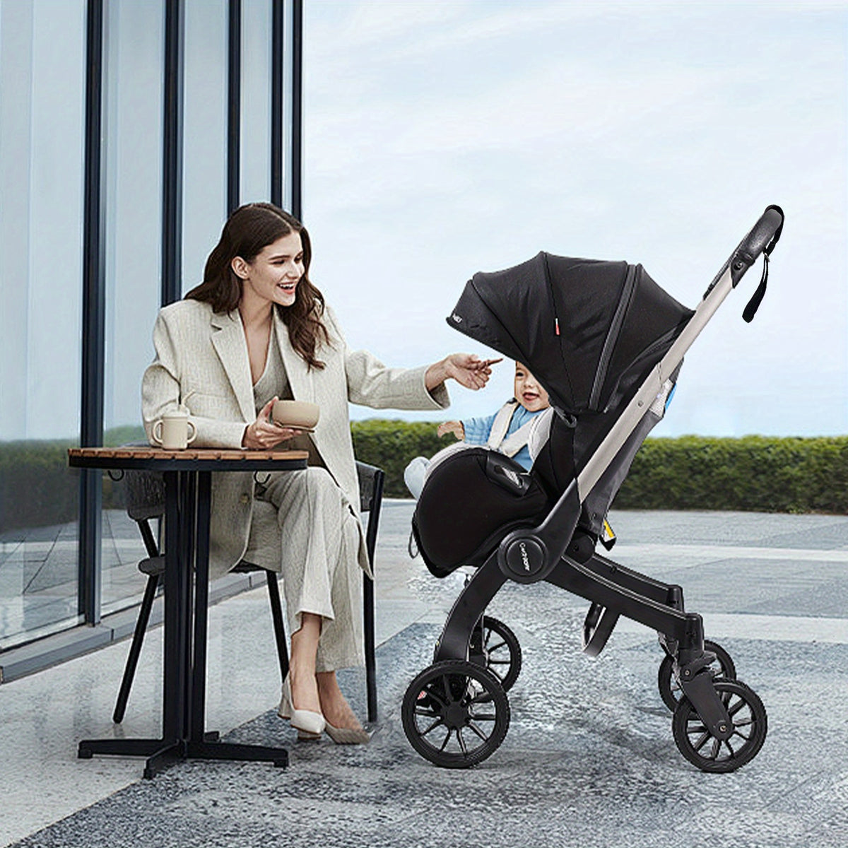 Baby Stroller - Metal Frame And Comfortable Fabric, Foldable And Bidirectional, Equipped with a Seat Belt, Adjustable Sunshade Roof | It Is Very Suitable for Outdoor Travel And As a Gift During Festivals