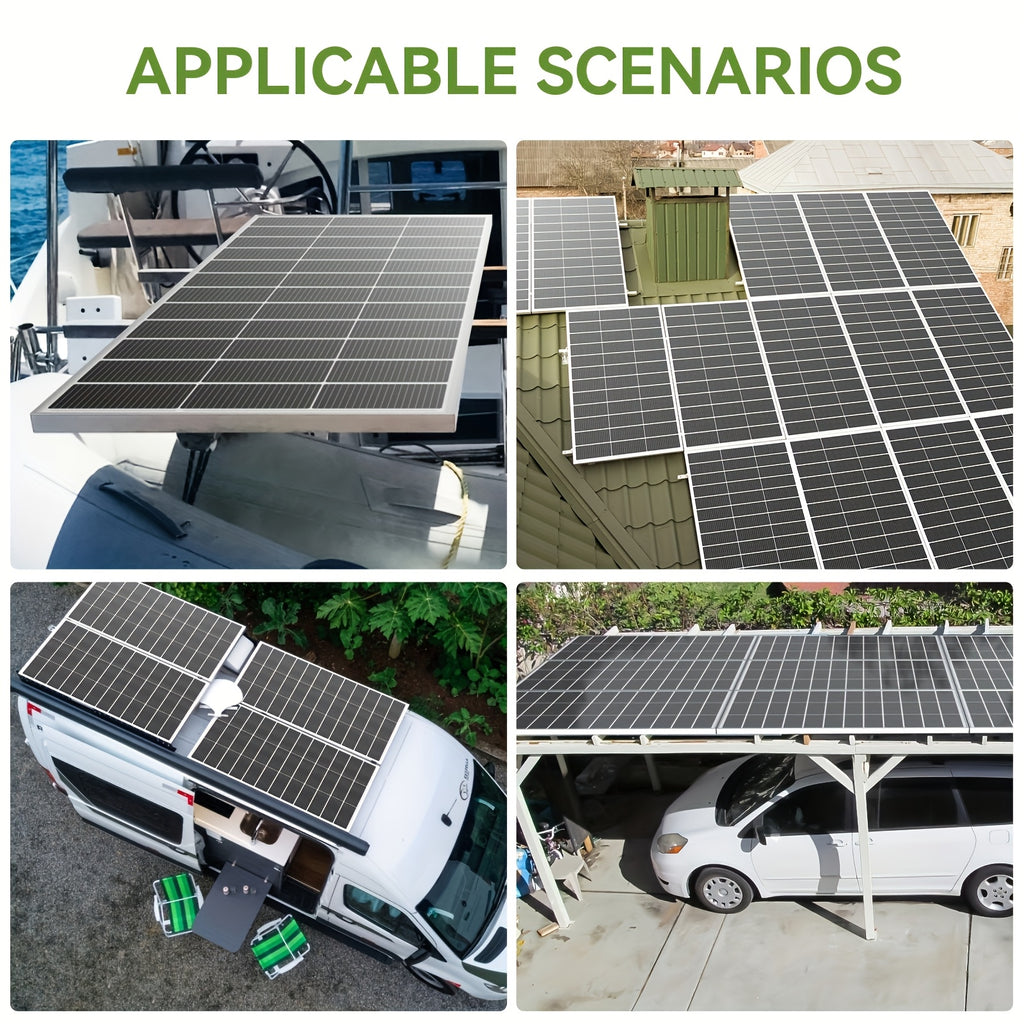Werchtay 200W*2 Solar Panels, 25.5% 18BB High Efficiency Monocrystalline 2pcs 200W 12 Volt Solar Panels Systems Solar Module for Farm House Rooftop RV Caravan And Other Off-Grid System
