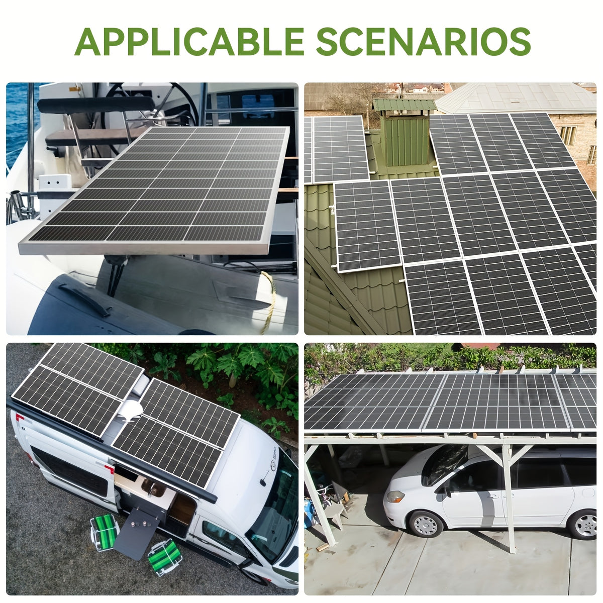 Werchtay 200W*2 Solar Panels, 25.5% 18BB High Efficiency Monocrystalline 2pcs 200W 12 Volt Solar Panels Systems Solar Module for Farm House Rooftop RV Caravan And Other Off-Grid System