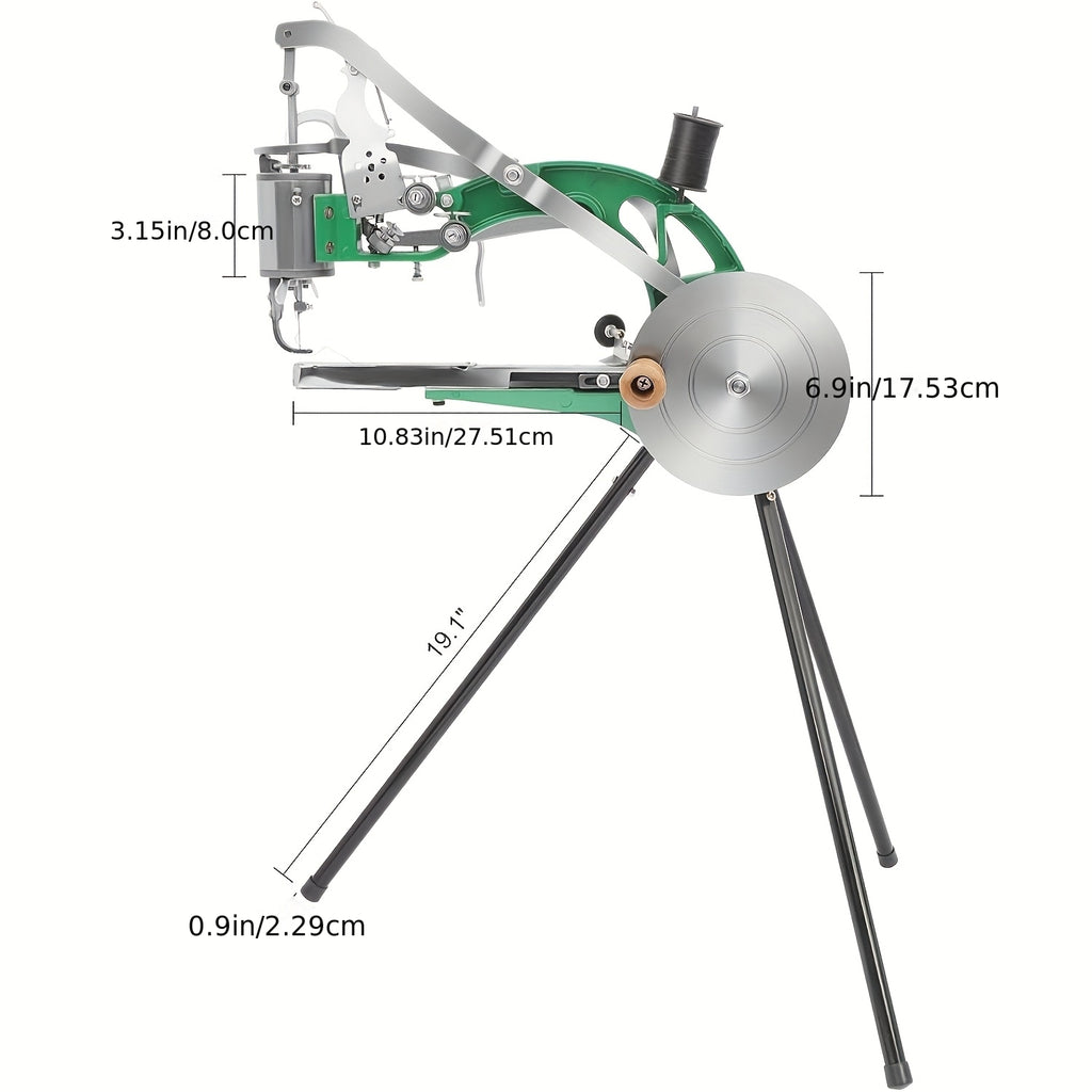 Heavy-Duty Leather Stitching Machine | Industrial Shoe Repair Equipment, Dual Thread System for Shoes, Bags, Belts, Sew Thick Materials Like Leather, Canvas, Nylon, Professional for Upholstery, Tents, Coats | Green, Non-Electric, Brand: GCCSJ