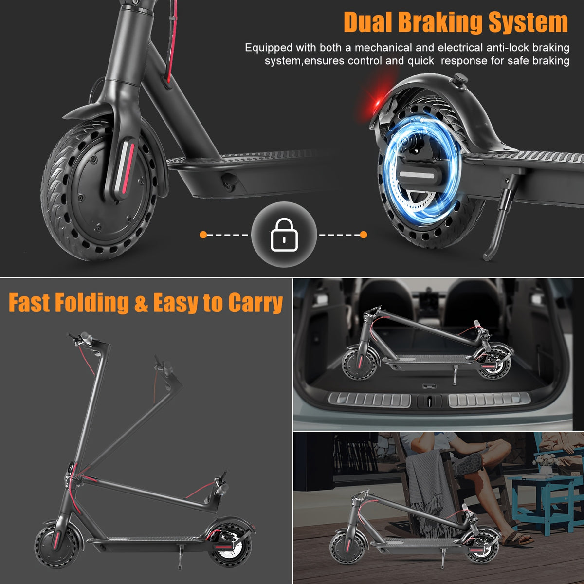 Folding Electric Scooters, Adult Electric Scooters. with a Maximum Range of 25 KM, LED Panel 8.5-Inch Tire Folding Electric Scooter Offers Commuters an Electric Scooter. 36V 5.2AH/36V 10.4AH