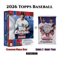 2026 Topps Chrome Baseball Trading Card Factory Sealed Mega Box (56 Cards) And 2026 Topps Series 2 Baseball Hobby Pack (12 Cards) Bundle Set
