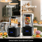 Professional Silent Blender | 61Oz Intelligent Blender | Kitchen Blender with Noise Isolation | 5 Automatic Settings | 1.8L Durable Safe Container | Triple Noise Dampening | Detachable Splash Shield | Continuous Heavy-Duty Operation