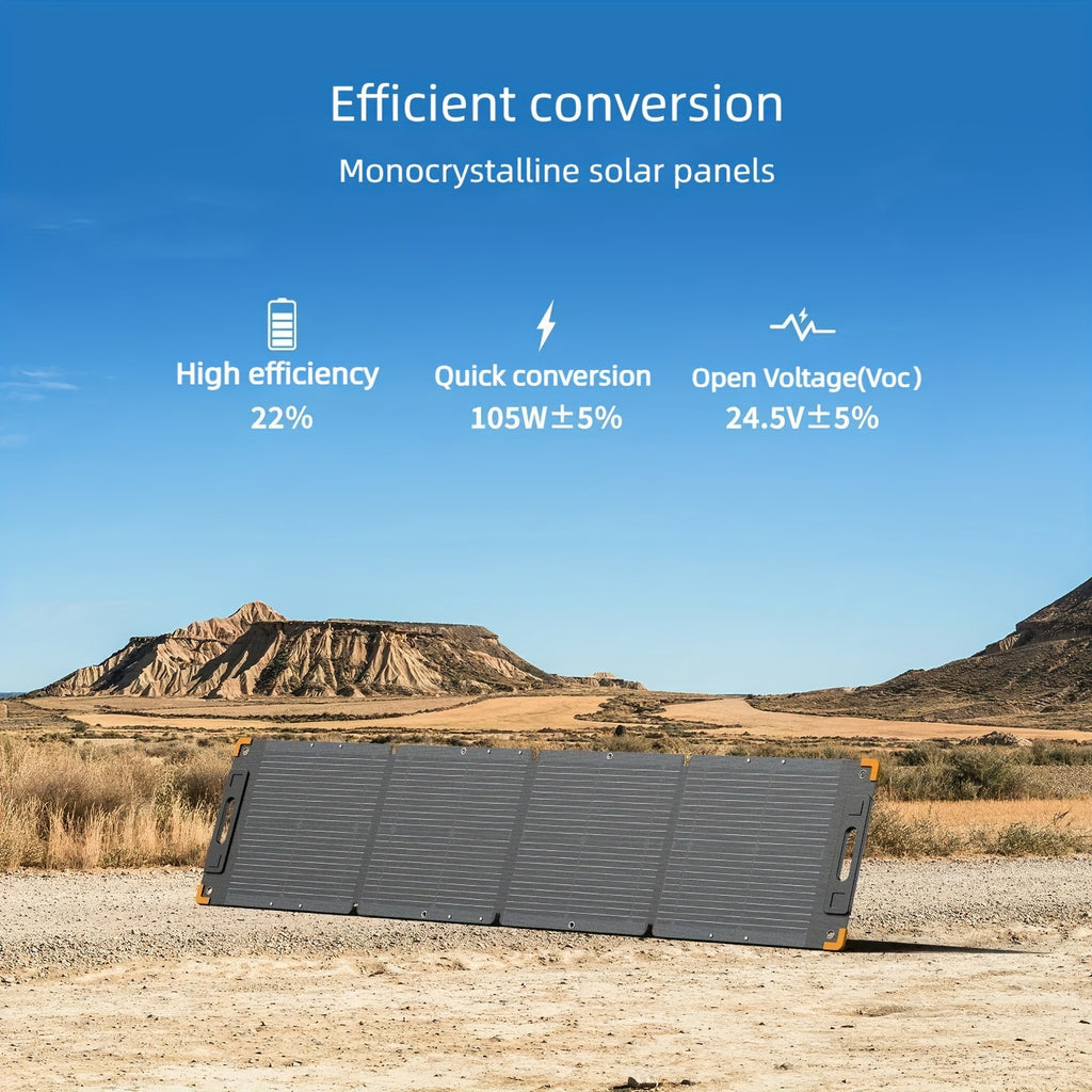 PECRON 100W 19.4V High Conversion Rate with DC5521 Output Connector Portable Monocrystalline Solar Panel, Ultralight Foldable Solar Panel Kit, High Efficiency Solar Charger for Outdoor Camping Home Backup Emergency RV Off-Grid