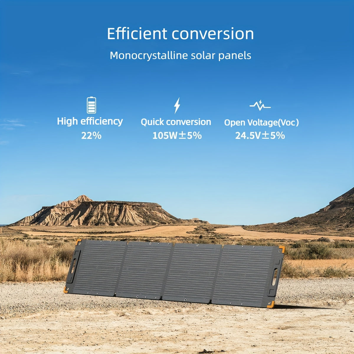 PECRON 100W 19.4V High Conversion Rate with DC5521 Output Connector Portable Monocrystalline Solar Panel, Ultralight Foldable Solar Panel Kit, High Efficiency Solar Charger for Outdoor Camping Home Backup Emergency RV Off-Grid