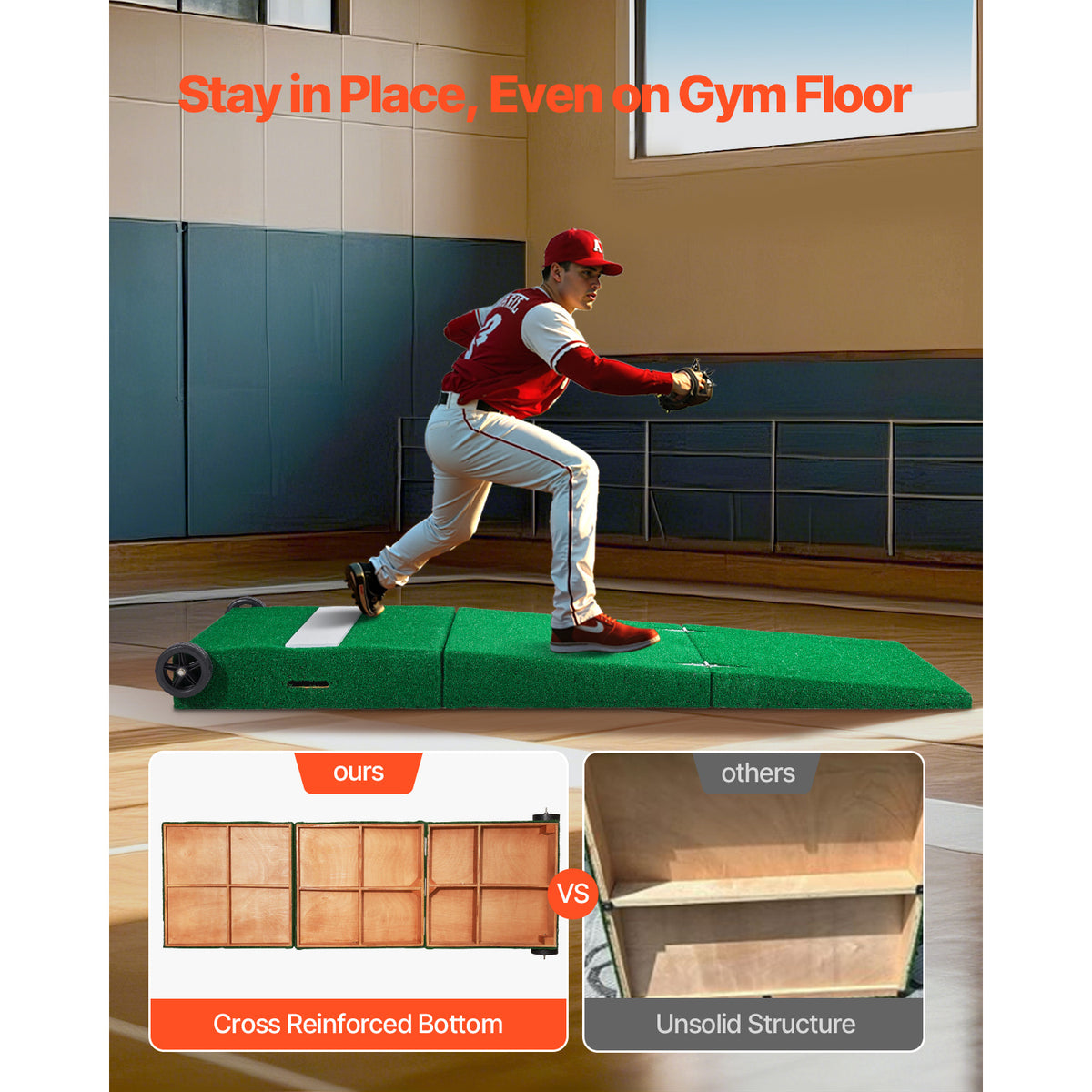 VEVOR Pitching Mound Portable Pitcher Mound Baseball Softball Training, 1.5-2m/2-2.5m, 2+1 style/Wheeled style/T-shaped style