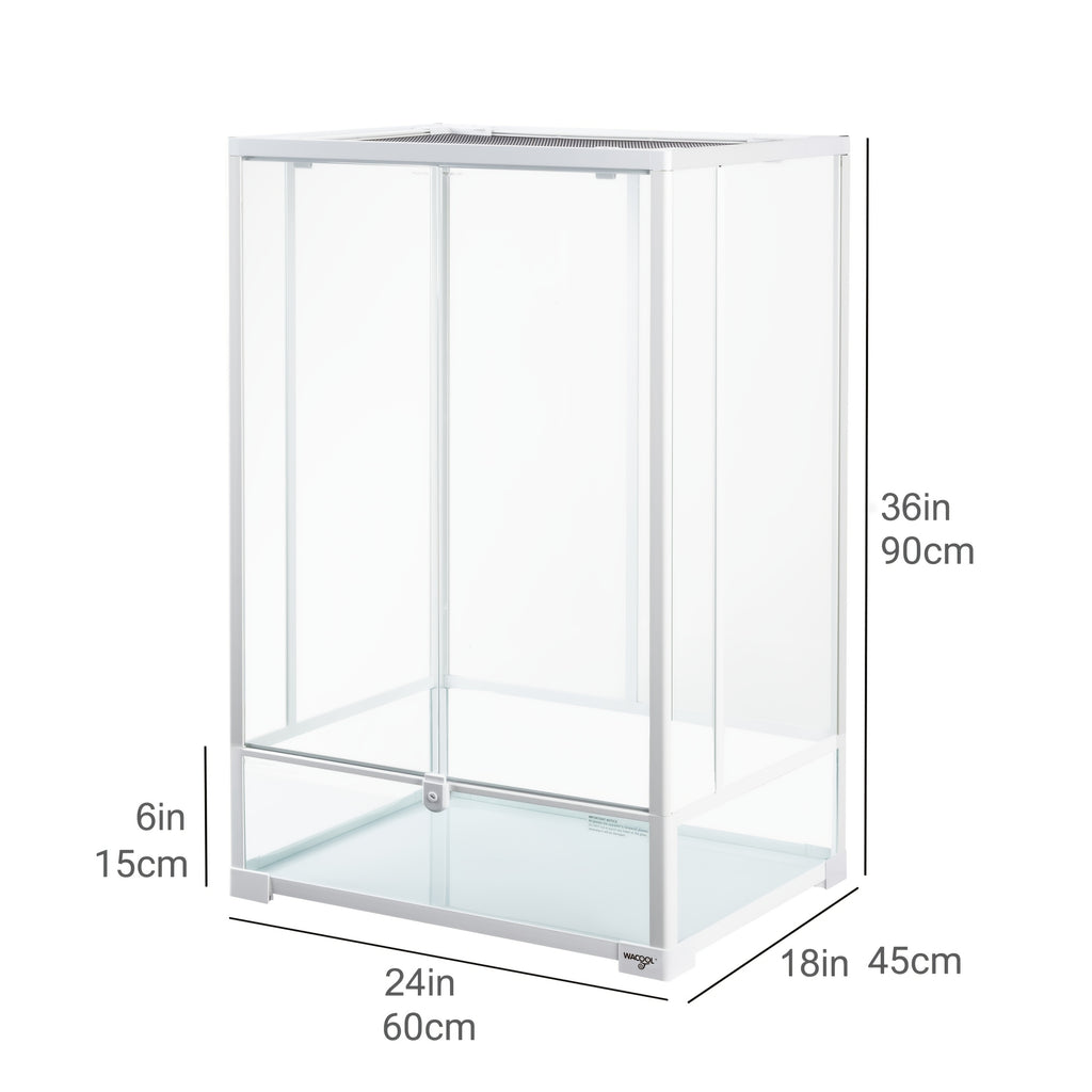 WACOOL 67 Gallon Tall Reptile Terrarium, Vertical Tank with Full Tempered Glass, Double Front Opening Door & Top Mesh Lid – Spacious Habitat for Lizards, Amphibians, and Reptiles (Knock-Down Design)