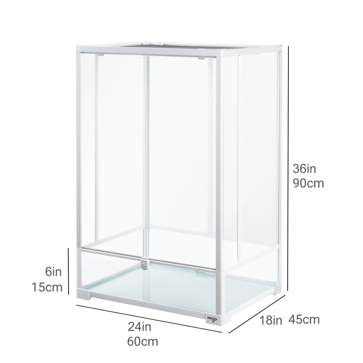 WACOOL 67 Gallon Tall Reptile Terrarium, Vertical Tank with Full Tempered Glass, Double Front Opening Door & Top Mesh Lid – Spacious Habitat for Lizards, Amphibians, and Reptiles (Knock-Down Design)