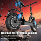 650W Electric Scooter, 48V 15Ah, 14" Pet Escooter with Cushioned Seat, with Large Capacity BOX (Removable), Adults and Teens, 365lbs Max Load