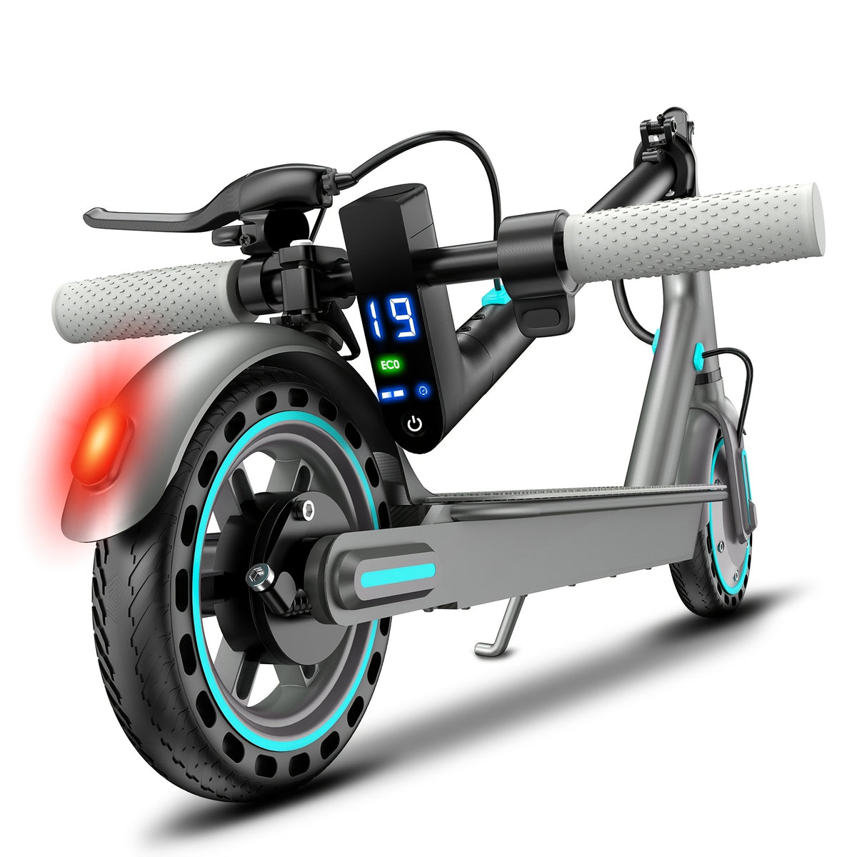 Foldable Adult Electric Scooter, 350W Motor, 8.5 Inch Solid Tires, 15-20 Miles Long Range, Dual Braking LED Display Commuter E Scooter