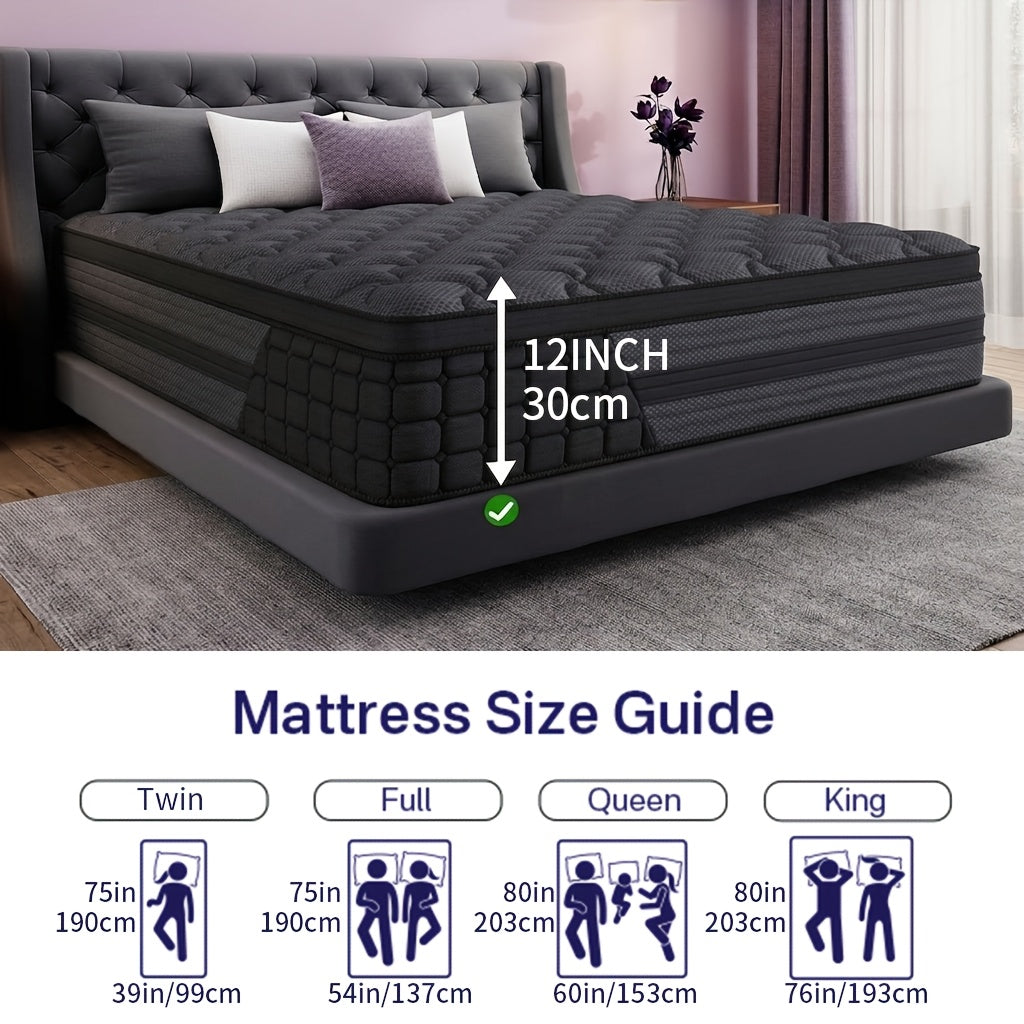 Luxurious Gel Memory Foam Mattress Hypoallergenic, Medium Firmness with European Top Design for Comfortable Sleep - Available in Double, Twin, Full, Queen, King Sizes, Valentine'S Decorations for Home, Furniture for Home