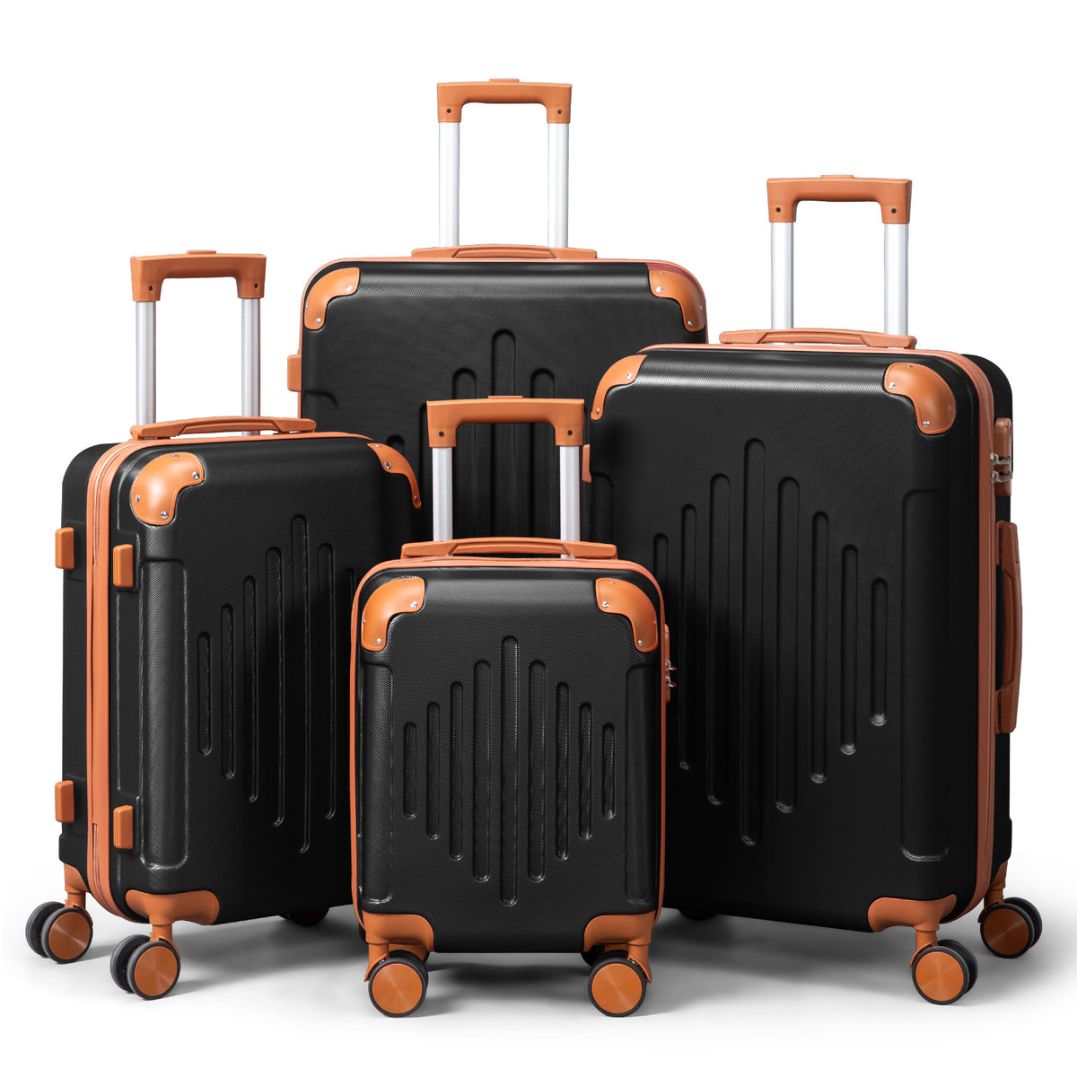 4 Pc Luggage Sets, Durable Hard Shell 4 Piece Set Suitcase with Spinner Wheels, Hardside Lightweight Luggage set, Large Travel Luggage Set (16"20" 24" 28"), mixed color