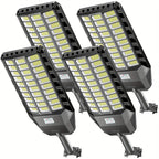 Outdoor Solar Street Lights, 4-Pack with Motion Sensor for Garage and Yard Security Lighting