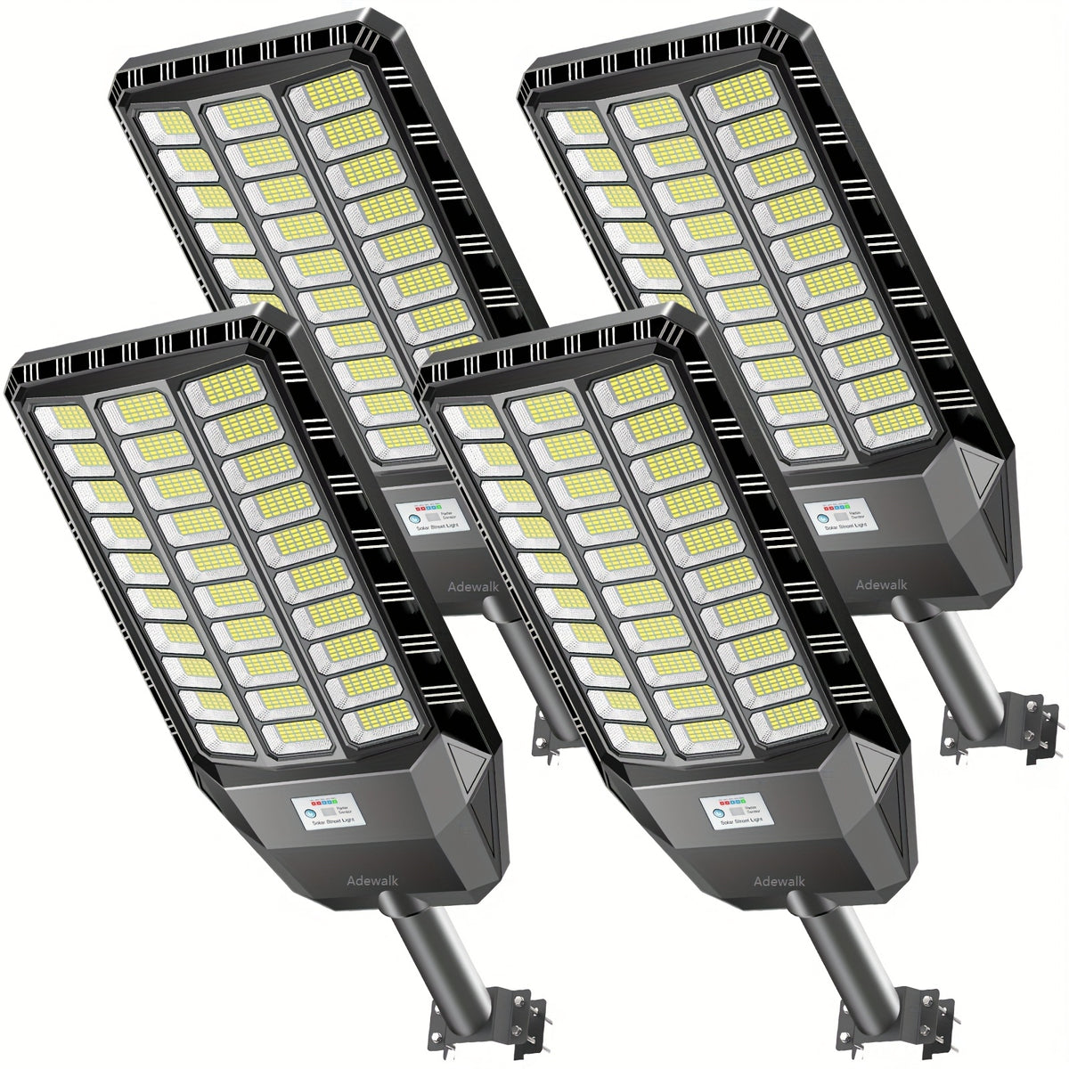 Outdoor Solar Street Lights, 4-Pack with Motion Sensor for Garage and Yard Security Lighting