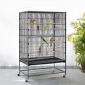 Costoffs Bird Cage 60.5-inch Extra-Large Parrot Cage Wrought Iron Bird Cage with Stand, Large Flight Cage for Conures, Parakeets, Cockatiels, African Greys and Small Pets, Multi-Bird Cage