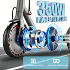 10.5AH 36V Battery 350W Foldable Electric Scooter For Adults With 8.5" Anti-skid Solid Tyres, 19MPH High Speed &3 Speed Modes, Update Model Steps Up With Enhanced Braking For Superior Quality And Comfort-Pick The Model That Fits Your Needs