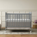 Goldzone 4in 1 Convertible Baby Crib, Wooden Baby Stuffs Converts Into Toddler Bed, Daybed, Newborn Essential with 3 Adjustable Base, Nursery Decor Necessities with Wheel & Non-Toxic Finishes, Item Weight: 36lbs, Maximum Weight Recommendation: 50lbs
