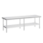 30×48–30×108 Inch Stainless Steel Commercial Work Table with Rounded Corners Adjustable Shelf And Feet for Kitchen Garage Gardening