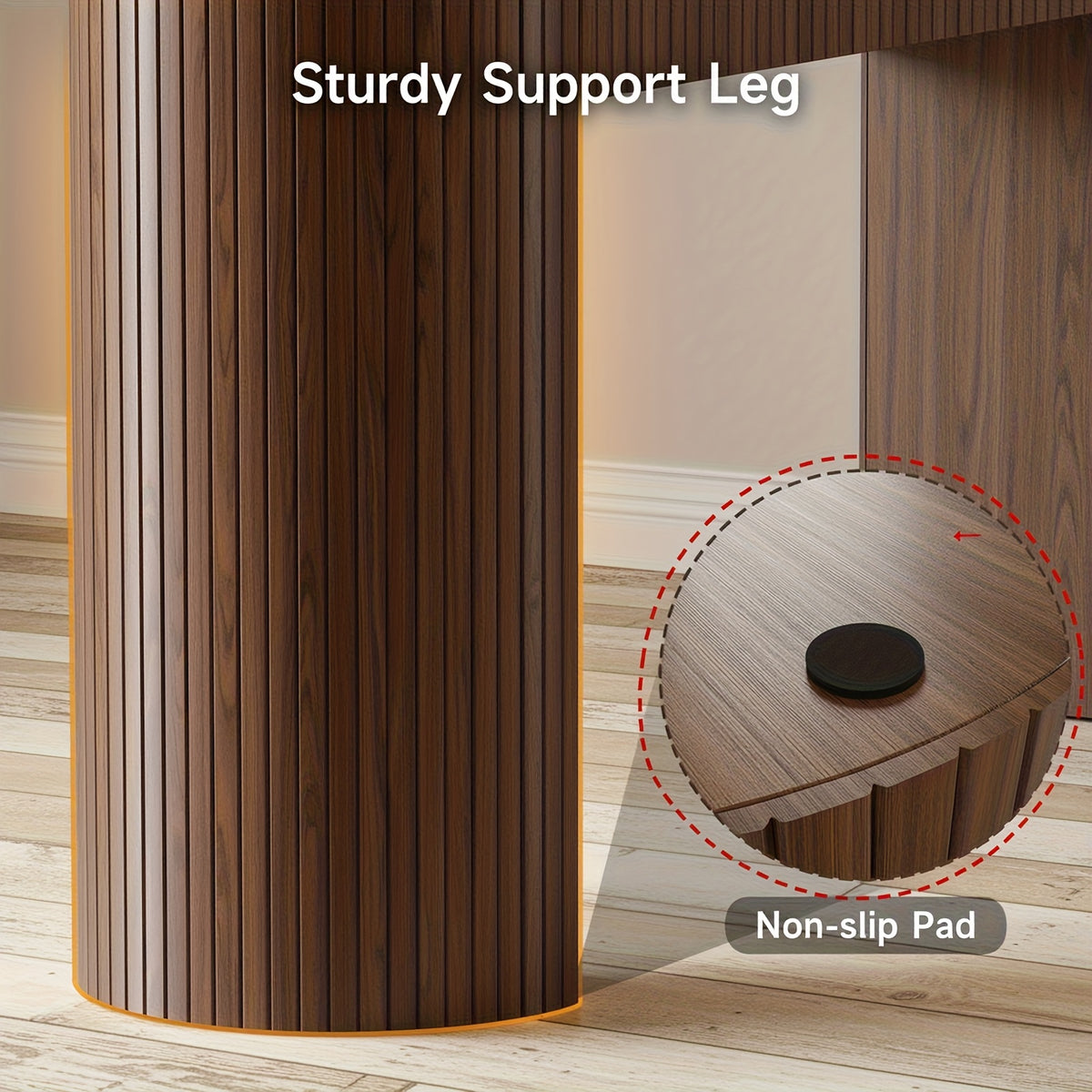 Console Table for Entryway or Behind the Sofa with Two Storage Drawers and a Clean Fluted Front Design