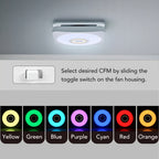 [3-in-1 Bluetooth Fan] SYVIO Bathroom Exhaust Fan with Bluetooth Speaker, 3-in-1, (100/150 CFM | 1.0 Sone Ultra-quiet)Dual Wind Speed, 30W High-efficiency Ventilation, Integrated 1300lm RGB Three-color Temperature LED Night Lighting (2700K/4000K/6500K) Mu