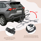 Heavy-Duty Foldable Bike Carrier for 3-Wheel Bicycles, Rear Platform Rack for Adult Tricycle, Fat Tire Trike Carrier Rack for SUV Truck RV, Fits 5" Wide Tires, Heavy Duty