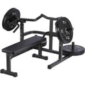 Heavy-Duty Adjustable Chest Press Machine with Bench - Home Gym Bench Press Rack w/ Independent Converging Arms, Smooth Bearing System & Flat Bench for Upper Body Strength Training (/) - Steel Weight Training Equipment Suitable for Home Gym