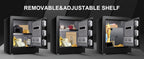 Large Home Safe Heavy Duty Fireproof Safe Box for Home Use with Removable Lock Box And Key Combination Lock, Anti-Theft Digital Safe Box for Home Office Business