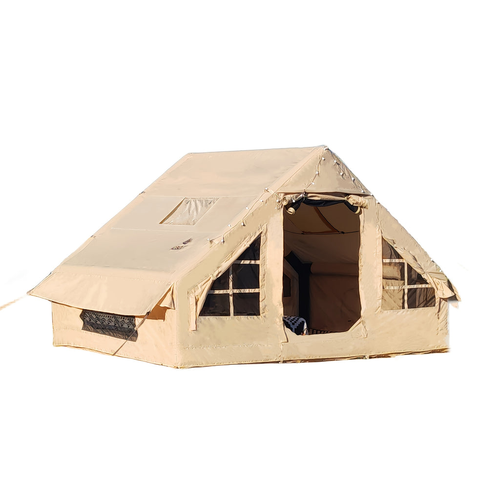 AISUNSS Inflatable Camping Tent for 4-6 Person, Easy Setup High Quality Outdoor Oxford Tents with Pump, Self-Supporting Structure Inflatable House Tent, Cabin Tent with Mesh Windows & Doors