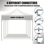 This Kit Includes 12pcs of Fittings Designed for an 8-Leg Style Canopy Frame, Suitable for Low Peak Shed Structures. It Is a Metal Garage Kit Intended for Use with 1 3/8-Inch Top Rails