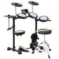 [Portable Electric Drum Kit] Glarry Electric Drum Set With Quiet Mesh Pads & Cymbals - 150-Sound Drum Module, Headphones/Drumsticks Included Suitable For Beginners, Portable Electric Drum Kit For Practice, Birthday Gift For &, No Box/