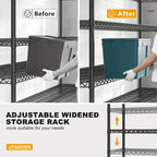 Storage Shelves 75.6" H Wire Shelving Unit with Wheels 2399LBS Heavy Duty Metal Shelves for Storage Adjustable Garage Storage Rack Pantry Shelf Commercial Shelving, 75.6" H X 55.5''W X 24" D Storage and Organization