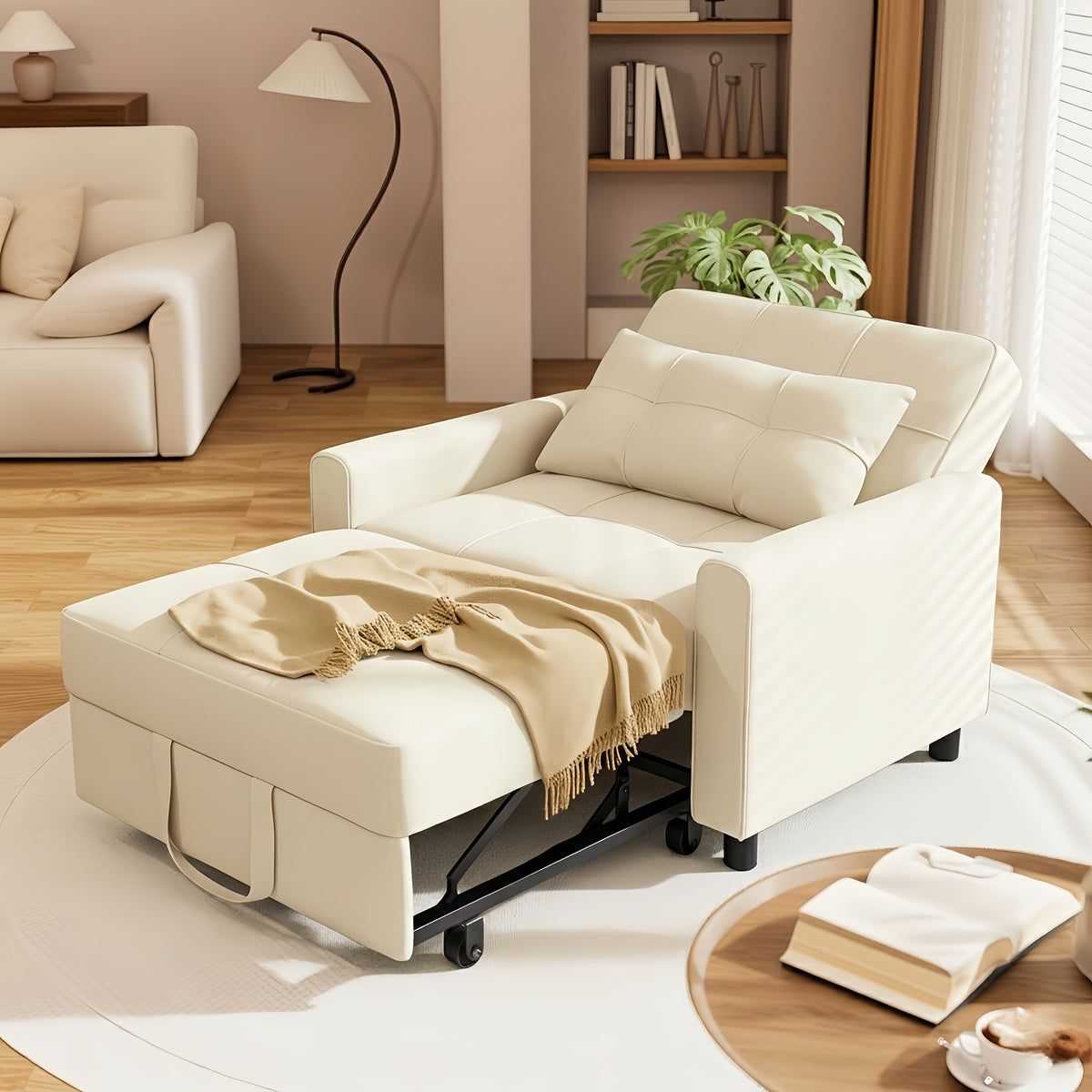 Asofer Convertible Sofa Chair 3-in-1, Adjustable Sleeper Chair Pullout Sofa Bed With Pillows, Comfortable Pullout Futon For Living Room Or Bedroom, Living Room Furniture | Modern Loveseat Design | Luxury Comfort Finish, Futon Sofa Bed, Best Gift