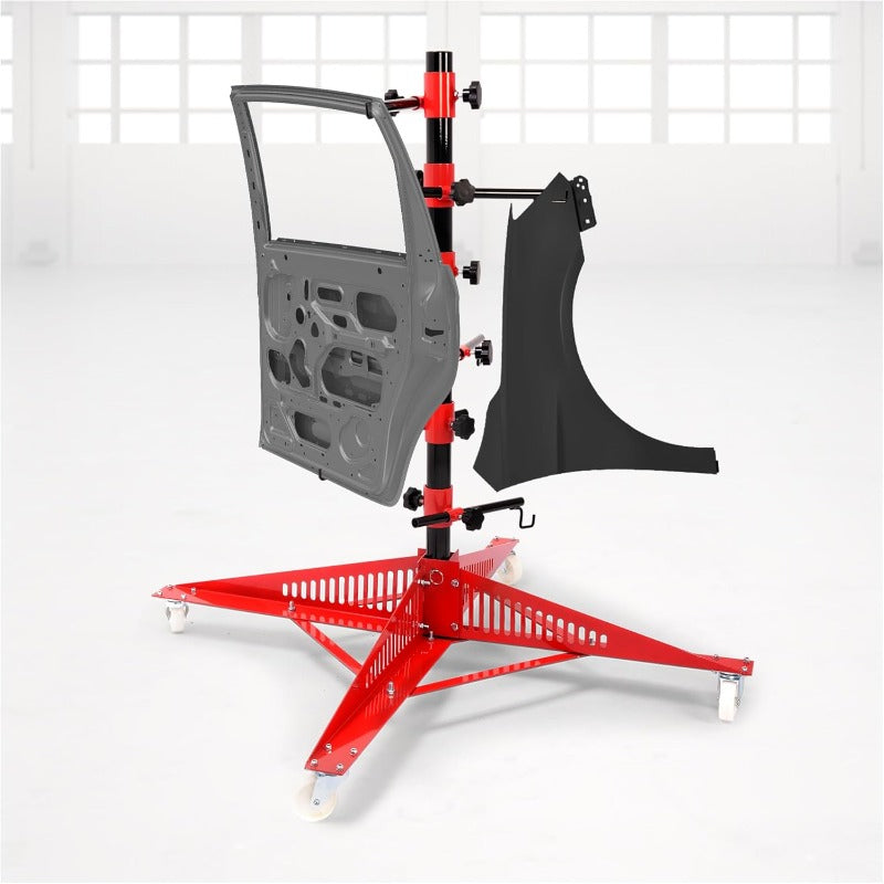 43" Panel Tree Paint Stand, 3-Angle 6 Adjustable Hook Levers, Panel Holder, Auto Accessories Repair Tools, w/4Wheels, Painting Rack for Hang Automotive Panels, Doors, Fenders, Bumpers, Car Parts