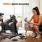 MERACH Exercise Bike Indoor Cycling Bike with 350lbs Weight Capacity & 40 Lbs Flywheel LED Monitor Free APP, Stationary Bike for Cardio Workout, Workout Equipment for Home Gym