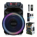 18 Inch Party Rechargeable Wireless Speaker With Deep Bass, 4500W Peak Power DJ Sound System With Wireless Microphones, USB/SD, AUX & Guitar Inputs