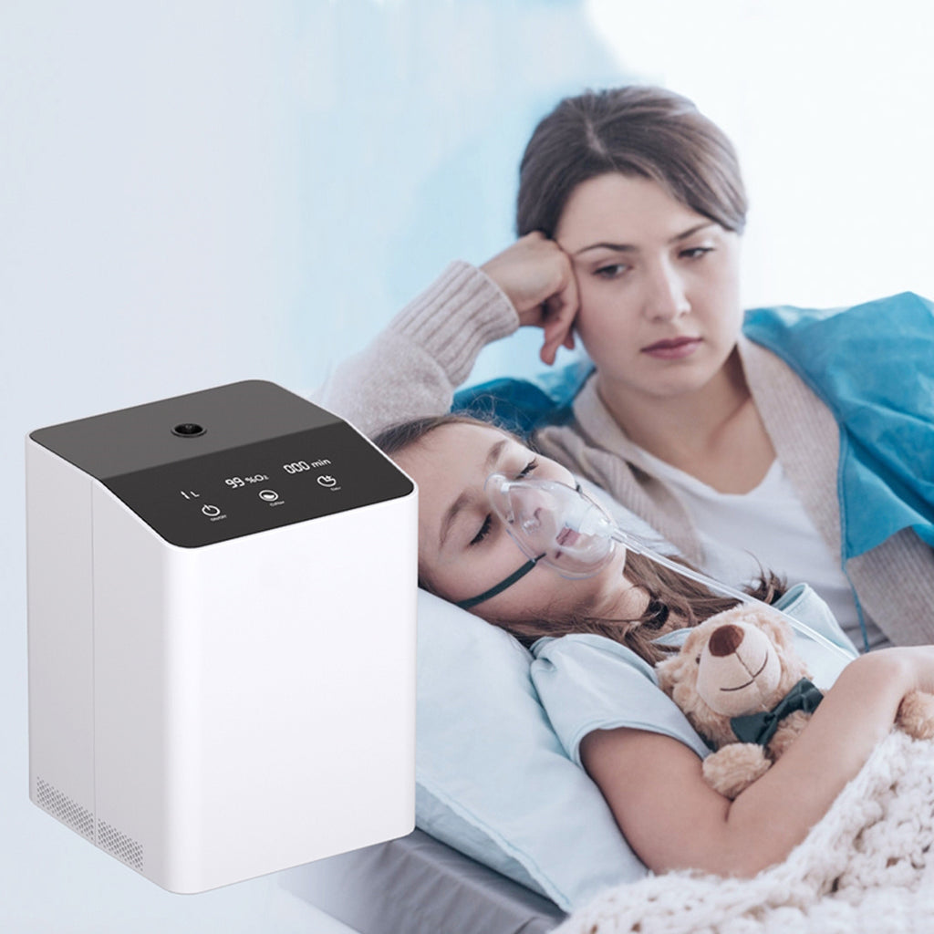 Oxygen Generator, Portable Oxygen Concentrator for Home/Travel, 1-7L Adjustable Portable Oxygen Machine 93% with Accessoires,Low Noise for Emergency