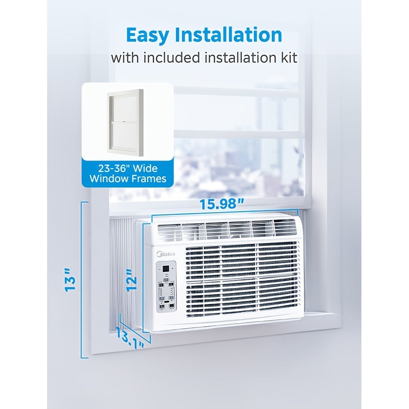 [Midea 5000 BTU Window AC] Midea 5000 BTU Window Air Conditioner, Cool Up to 150 Sq.Ft, Mechanical Knob/ Electronic Digital Control, Window Mount AC for Small Bedroom Office, White