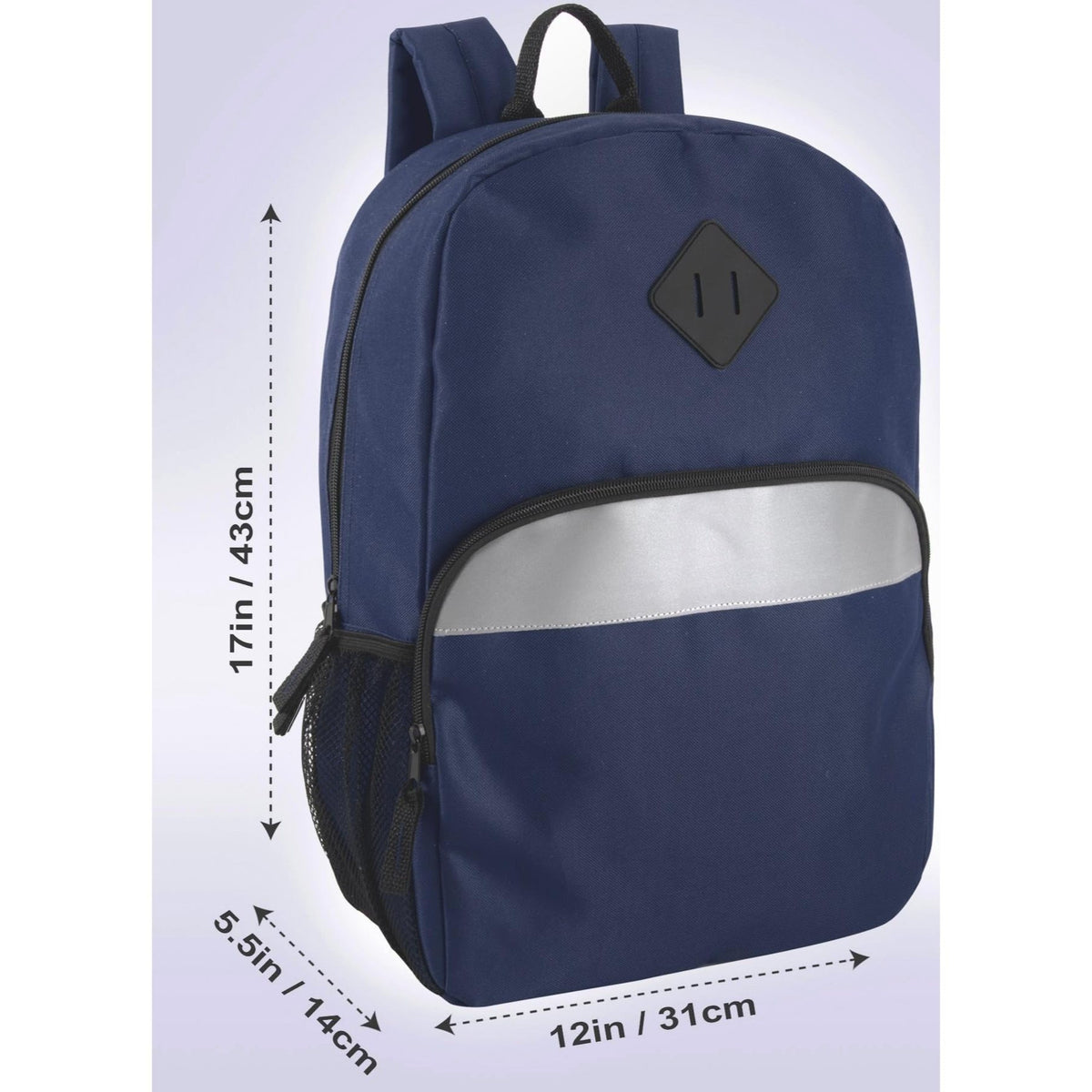 Trailmaker (24 Pack) 17" Backpack – Reflective School Backpack with Padded Straps, Water Bottle Pockets for Kids & Adults, School Travel Camp