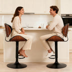 2pcs Or 4pcs for Bar Stool Set with Adjustable Height, PU Leather Seat Cushion, Ergonomic Backrest, Footrest, And Non-Slip Rubber Base, Perfect for Bars And Home Kitchen Islands