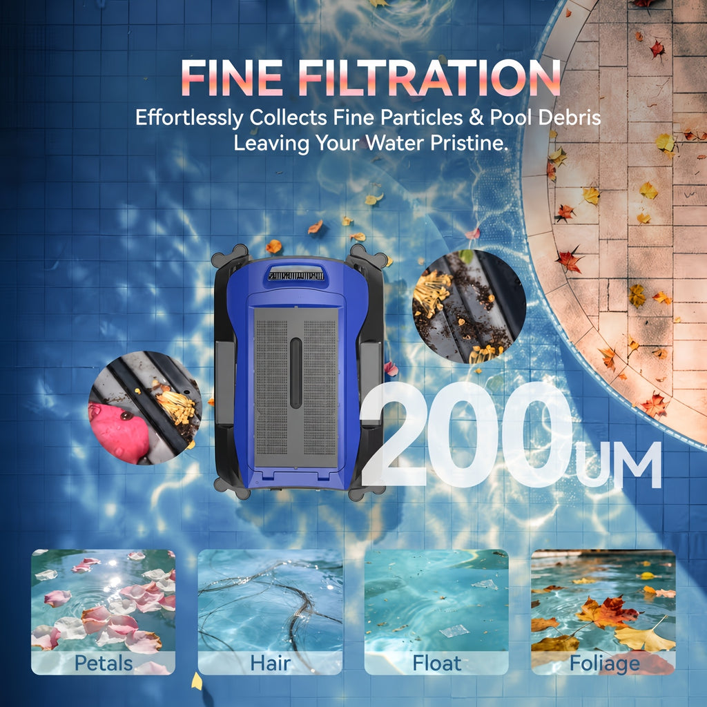Solar Powered Pool Skimmer Robot 24/7 Continuous Working APP Control Intelligent Obstacle Avoidance Floating Surface Cleaner for Above Ground And Inground Pools