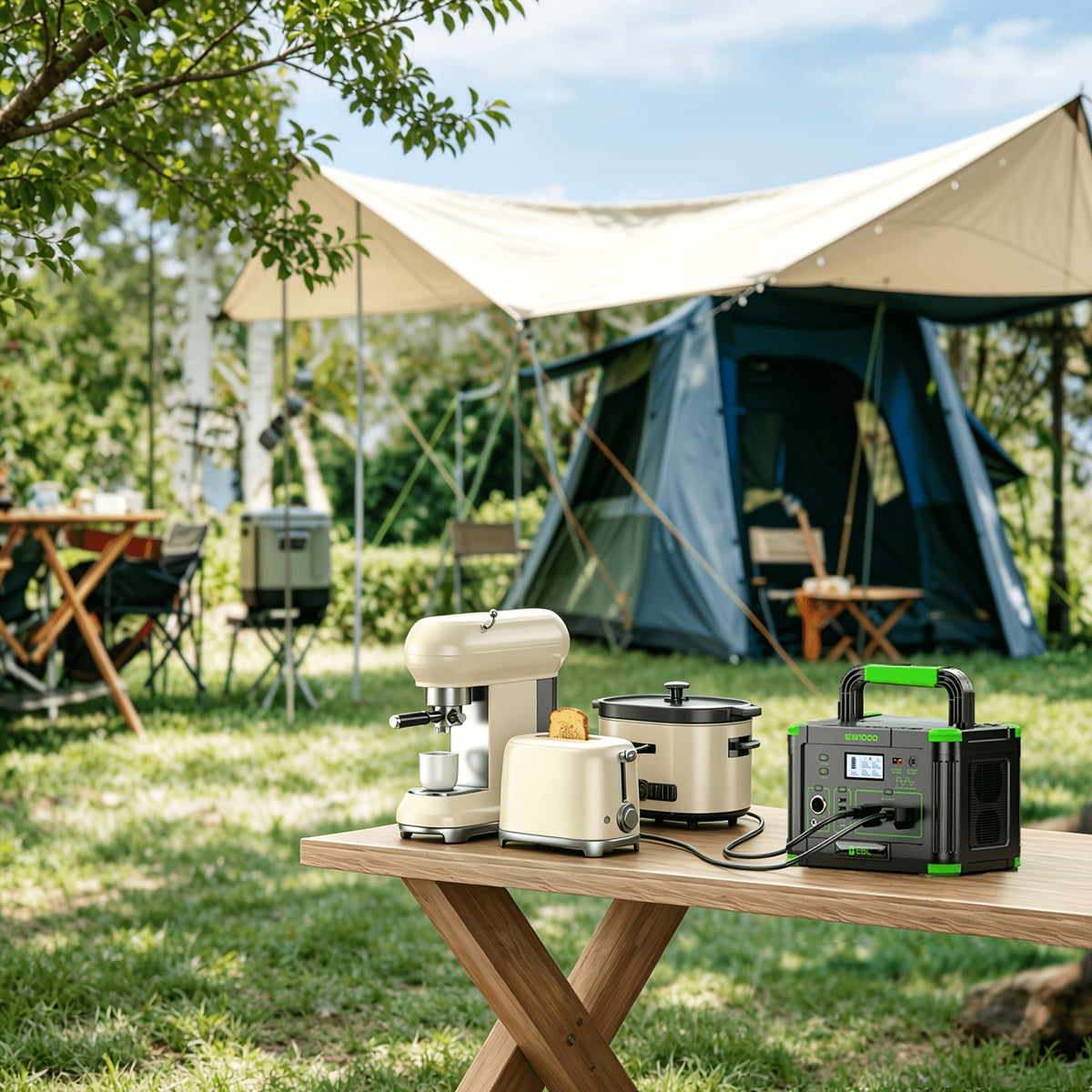 Portable Power Station 1000W/2400W, 500W Power Station with 100W Solar Panel, Portable Power Station 999Wh/1843.2Wh,, Solar Generator with Multiple Outlets, Digital Display Screen, Backup Battery for RV Camping, Emergency, Home Backup