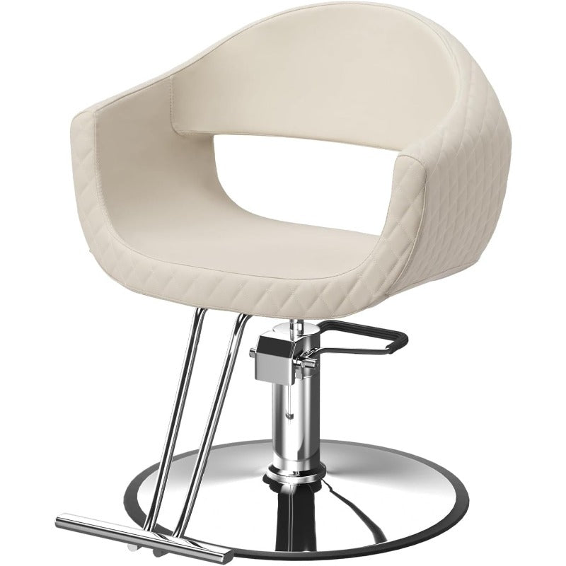 Heavy Duty Barber Chair with Hydraulic Lift - Professional Salon Styling Chair, 360° Swivel Base & Footrest, Manual Height Adjustment, Sturdy Construction for Salon, Spa, Home - Compatible with Hard Floors (Barber Shop, Beauty Parlor