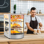 5-Tier Food Warmer Pizza Warmer Countertop, Food Warmer Display Pretzel Warmer with LED Lighting Removable Shelves Glass Door, Pastry Display Case for Buffet Restaurant Cafe, 110V 800W