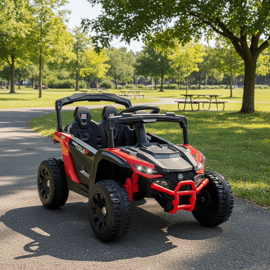 Kids Electric Ride-On UTV for Outdoor Play, Dual Driving Modes, Remote Control, LED Headlights and Spring Suspension