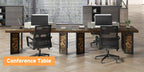 A Spacious Industrial Dining Table Designed for 6 to 8 Individuals, Measuring 71 Inches, Featuring a Robust Metal Frame And a Rustic Brown End, Perfect for Dining Rooms, Kitchens, Or Living Areas