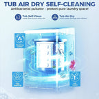 20Lb Automatic Washing Machine, Washing And Drying Machine with LED Control Panel, Honeycomb Stainless Steel Drum, 10 Washing Programs And 8 Water Levels, Suitable for Families, Apartments, Dormitory Washing Machine, Grey