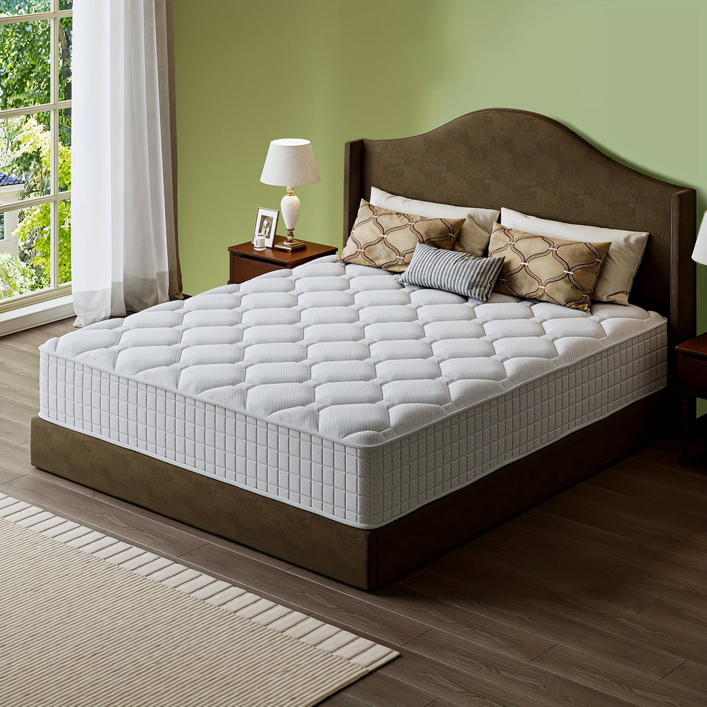 10/12/14"Orthopedic Queen Size Mattress - Pocket Spring System For Targeted Lumbar Support, High-Density Foam, Ideal For Back Pain & Side Sleepers (Sizes: Twin, Full, Queen, King)