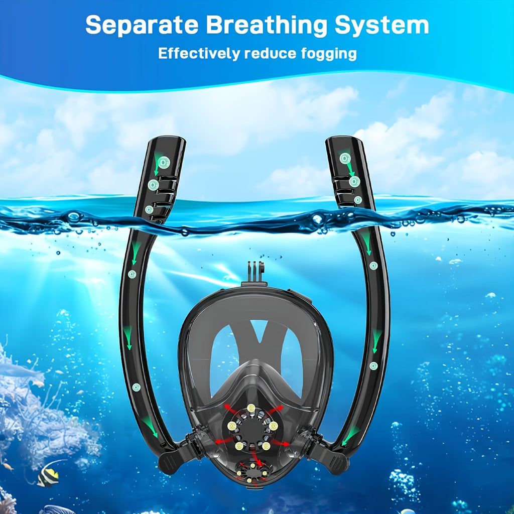 0.5 Liters (3.5Cu Ft) Aluminum Alloy Mini Diving Tank & Snorkel Mask Set | 5-8 Mins Dive Time | for Underwater Recreation | Durable Snorkel Gear | Mask Only for L/XL | No Inflation Tool Included | Easter Gift
